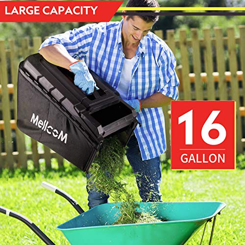 Mellcom Gas Lawn Mower Electric Start 4-Cycle 173cc OHV 21-Inch Trimming Mower 4-in-1 Rear Wheel Drive Trimmer with 16 Gal Grass Box,8 Adjustable Mower Heights, Adjustable & Foldable Handlebars