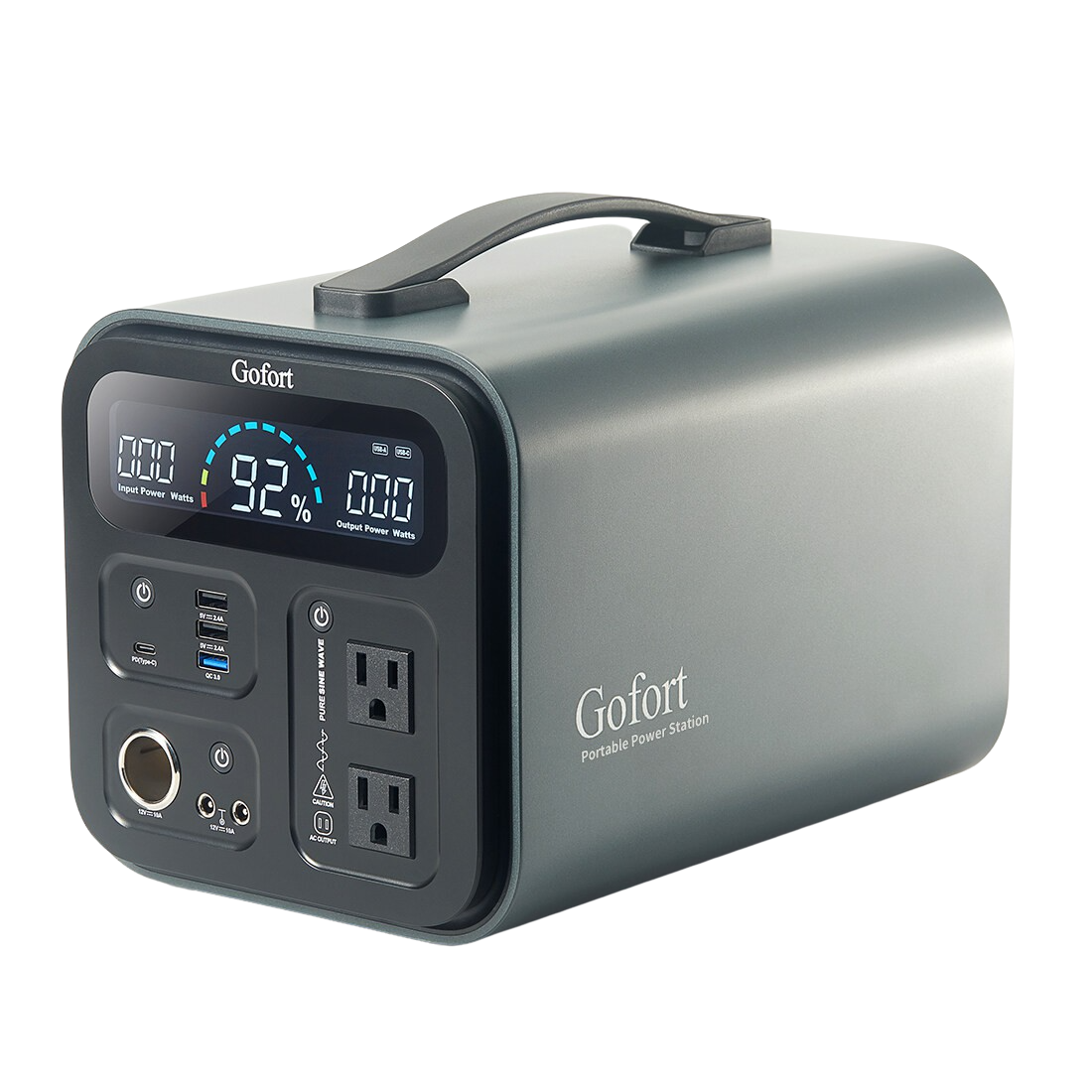 GoFort 1100Wh Portable Power Station 1200W (Peak 2000W) Solar Generator With 110V AC Outlets QC3.0 & Type C 45W Backup Battery Pack New