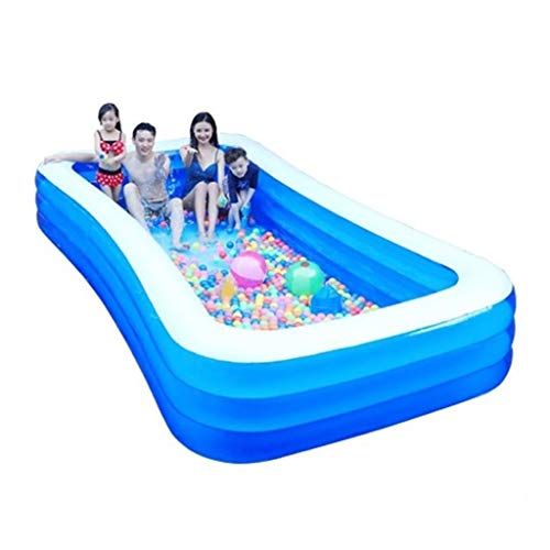 BUYT Plastic Pool Foldable Swimming Pool Family Lounge Pool Independent Layered Airbag Height Adjustable (Size : A 262X175X66CM)