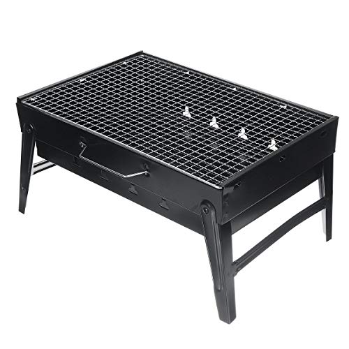 43X29X23cm Portable Charcoal Grill, Folding BBQ Grill Barbecue Desk Tabletop Outdoor Grills for Picnic Garden Terrace Camping Travel