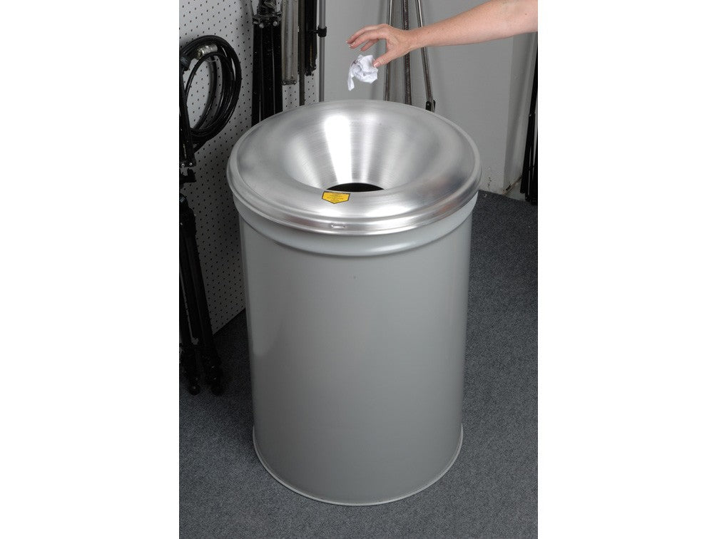 Justrite 55 Gallon, Cease-Fire® Waste Receptacle, Safety Drum Can With Aluminum Head