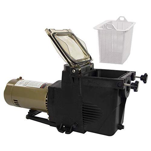 Rx Clear Ultimate Niagara 2 HP Pool Pump for Inground Swimming Pools | 56 Frame | 115/230 Volt | 18.4/9.2 Amps | Corrosion Proof | Large See-Through Strainer Cover