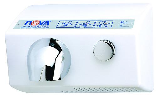 NOVA 5  WORLD DRYER WHITE ALUMINUM PUSH BUTTON