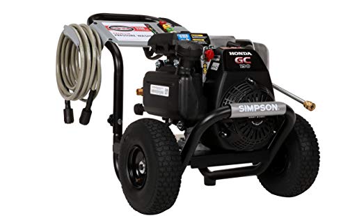 Simpson Cleaning MSH3125 MegaShot Gas Pressure Washer Powered by Honda GC190, 3200 PSI at 2.5 GPM, black