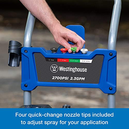Westinghouse WPX2700 Gas Powered Pressure Washer 2700 PSI and 2.3 GPM, Soap Tank and Four Nozzle Set, CARB Compliant & Karcher 15-Inch Pressure Washer Surface Cleaner Attachment, 3200 PSI Rating