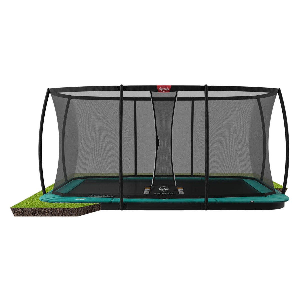 Berg 16ft Ultim Champion Flat Ground Trampoline with Extra Large Deluxe Safety Net