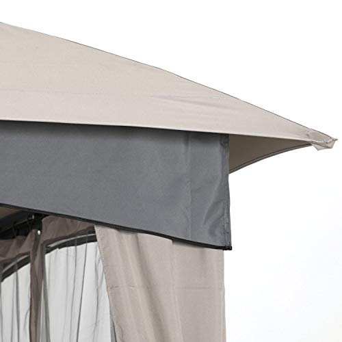 ABCCANOPY 9' x 9' Gazebos Patio Garden Gazebo with Mosquito Netting,Double Soft-top (Light Gray)
