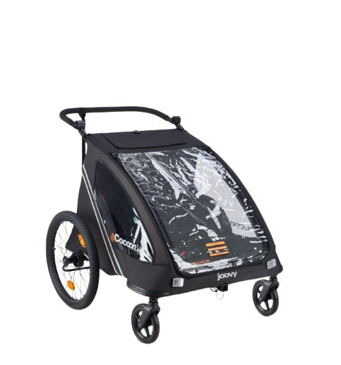 Joovy 5017 CocoonX2 Stroller and Bike Trailer with Trailer Hitch Black New