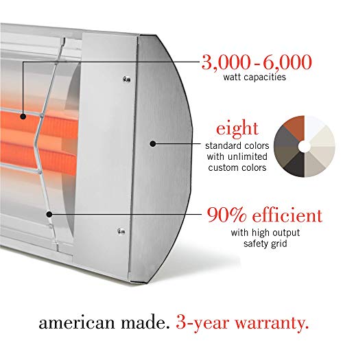 Infratech CD6024SS Dual Element - 6,000 Watt Electric Patio Heater - C Series, Choose Finish: Stainless Steel