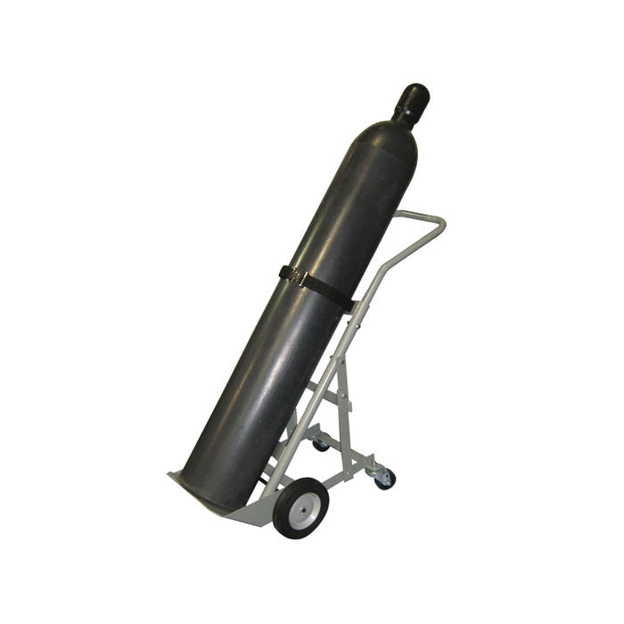 Justrite Single Cylinder Hand Truck, 8 Inch Semi-Pneumatic Wheels, Rear Casters