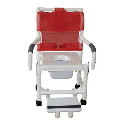 MJM Shower Commode Chair with Vacuum Seat and Double Drop Arms