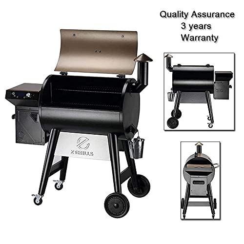 Pellet Grill and Smoker , Outdoor 8-in-1 Wood Pellet BBQ Grills with Visual Operations ,700 Sqin Cooking Area ,Bronze