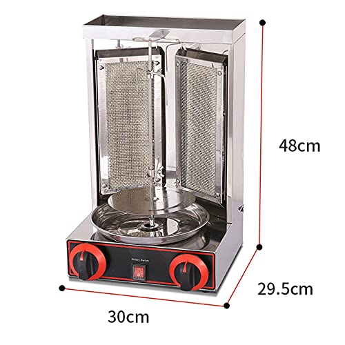 PIVTXRQS Rotating Barbecue, Electric Vertical Broiler Kebab Gyro Grill Machine with Burners Stainless Steel Automatic,Silver