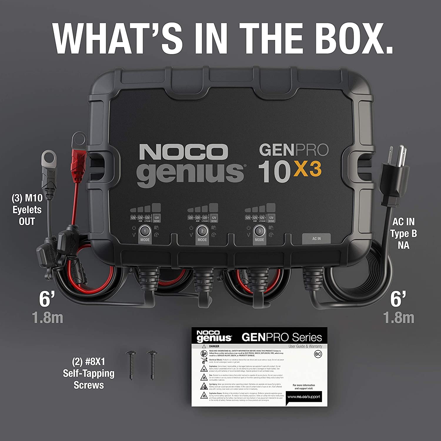 NOCO Genius GENPRO10X3 12V 3-Bank 30-Amp Automatic Smart Marine Battery Charger And Maintainer New