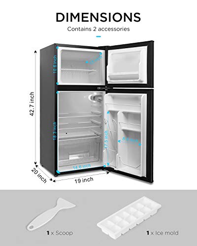COOLLIFE Mini Freezer (4.5 Cubic Feet, Black)