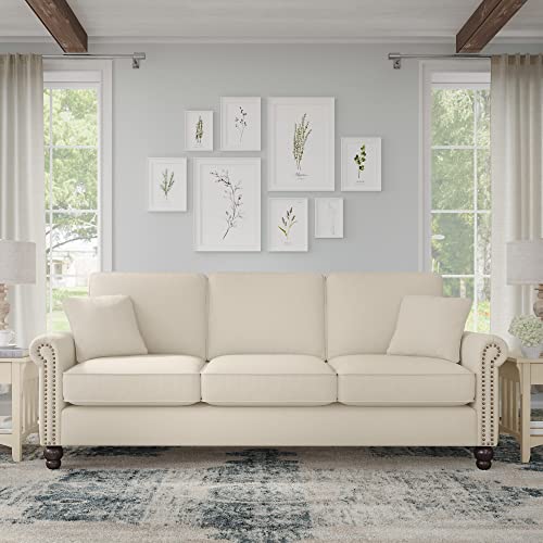 Bush Furniture Coventry Sofa, 85W, Cream Herringbone Fabric