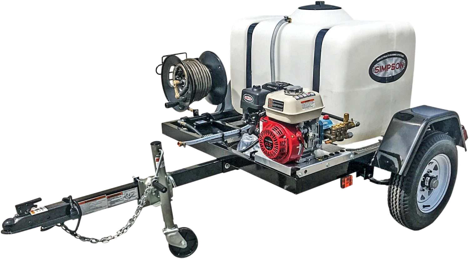 Simpson 95003 4200 PSI 4 GPM Honda GX390 CAT Electric Start Pressure Washer Trailer New