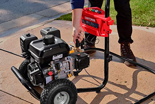 CRAFTSMAN 3400 MAX PSI at 2.4 GPM Gas Pressure Washer with Adjustable Pressure Pump, 30-Foot High-Pressure Hose, and 5 Quick-Connect Nozzles, Powered by Briggs & Stratton