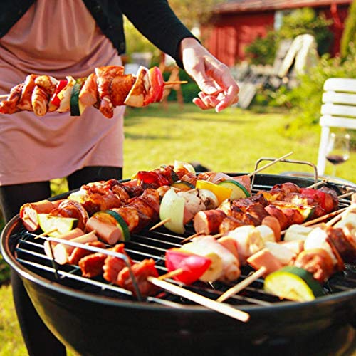 QIAOLI Portable Charcoal Grill,Outdoor 22 inch Barbecue Camping BBQ Grill Heavy Duty Round BBQ Smoker Cooking Enamel Stove with Wheels