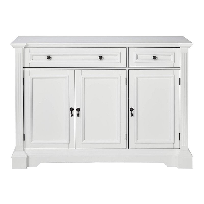 Liam Contemporary Wood Sideboard Buffet Server Cabinet in White