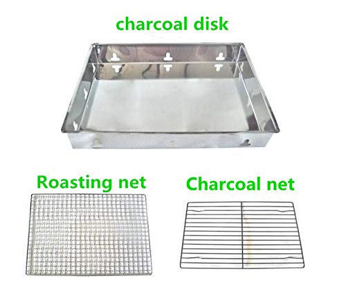 FQX Barbecue Grill, Charcoal Grill Portable Folding BBQ Grill Barbecue Desk Tabletop Outdoor Stainless Steel Camping Grill for Picnic Garden Terrace Travel (Color : Silver, Size : A)