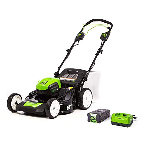 Greenworks Pro 80V 21-Inch Brushless Self-Propelled Lawn Mower 4.0Ah Battery and Charger Included, MO80L410