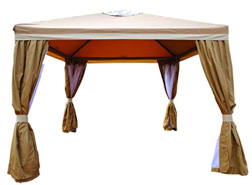 Impact Canopy 10x10 Gazebo Canopy with Mosquito Netting and Four Sidewalls, Tan