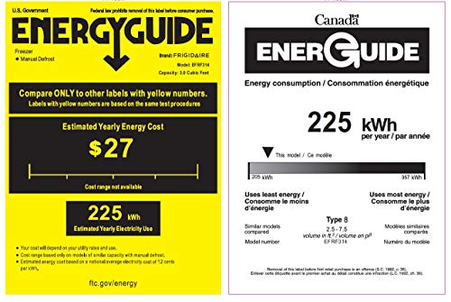Frigidaire EFRF314-AMZ Upright Freezer 3.2 cu ft Stainless Platinum Design Series