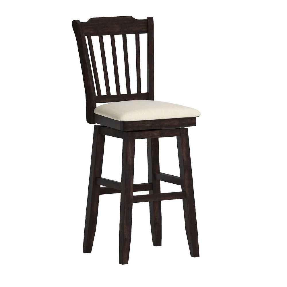 Eleanor Slat Back Wood Swivel Counter Stool by iNSPIRE Q Classic - 29