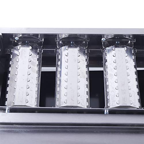 LPG Gas BBQ Oven Grill, 8-Burner Silver Stainless Steel Adjustable Tabletop Smokeless Outdoor Barbecue Cooker with Steel Cover Barbecue Plate Grid for Camping Picnics Outdoor Use Patio Garden