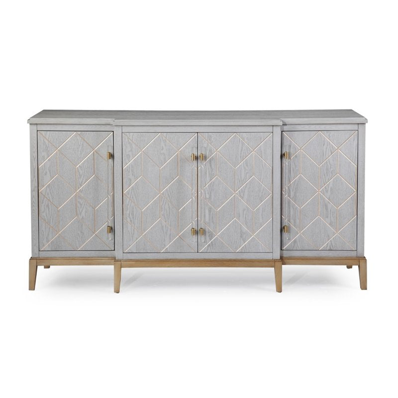 Bassett Mirror Perrine Wood Server in Soft Graphite