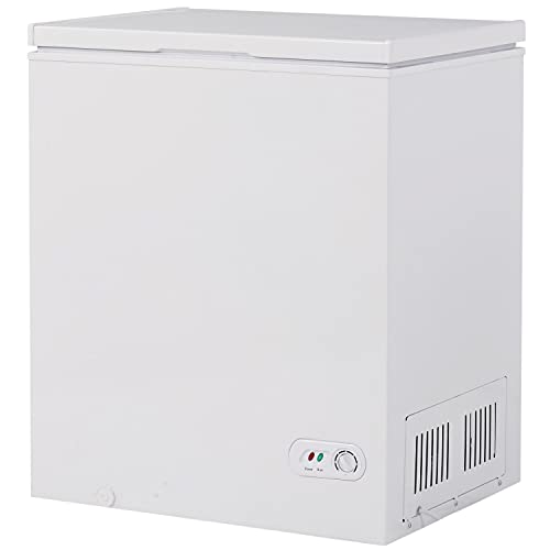 AOUZE 5 Cubic Feet Freezer with Removable Storage Basket, Top Door Freezer for Home and Kitchen/Dorm/bar/Office, 7 Temperature Settings