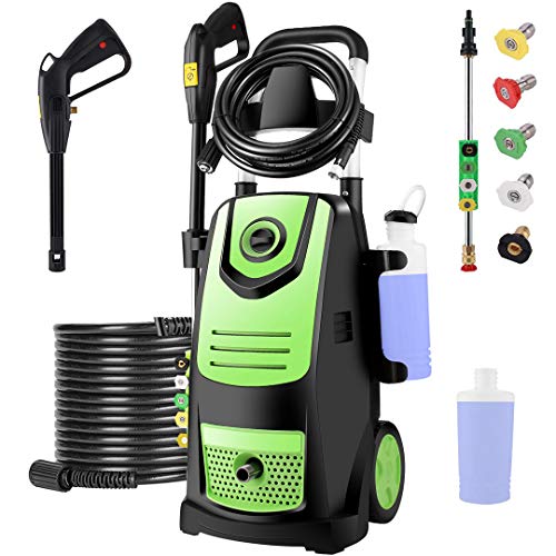 Suyncll 3800 PSI 2.8GPM Electric Pressure Washer Electric Power Washer with Soap Bottle (Green)