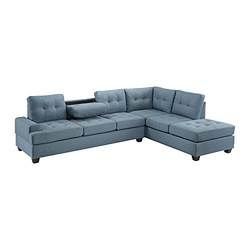 Lexicon Gracelyn 2-Piece Reversible Sectional Sofa, Blue