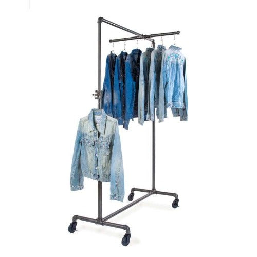 Econoco 2-Way Garment Rack With Straight Blade Arms - Square Tubing Uprights