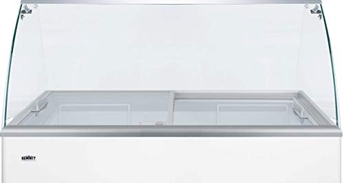Summit Appliance NOVAGDC35KIT Curved Glass Sneezeguard Kit for Installation On NOVA35 Ice Cream Freezer, Aluminum Work Surface, Easy Installation, Dimensions 18.0