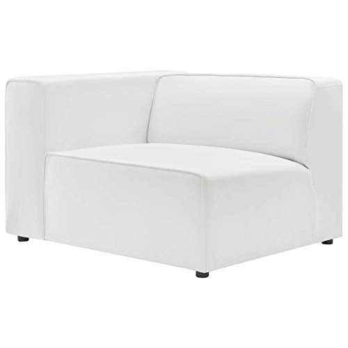 Modway Mingle Vegan Leather Sectional Sofa Left-Arm Chair, White