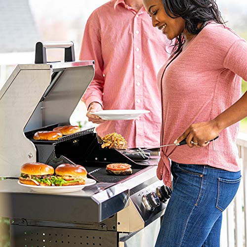 Monument Grills 14633 2-Burner Stainless Steel Liquid Propane Gas Grill with Clear View Lid, LED Controls