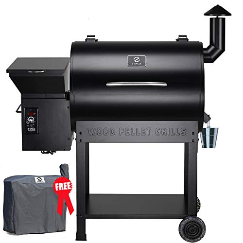 Z GRILLS Wood Pellet Grills & Smoker with Newest Updated Digital Controls 700sq in 8-1 bbq grill for Outdoor Backyard-Bundle(Patio Cover)