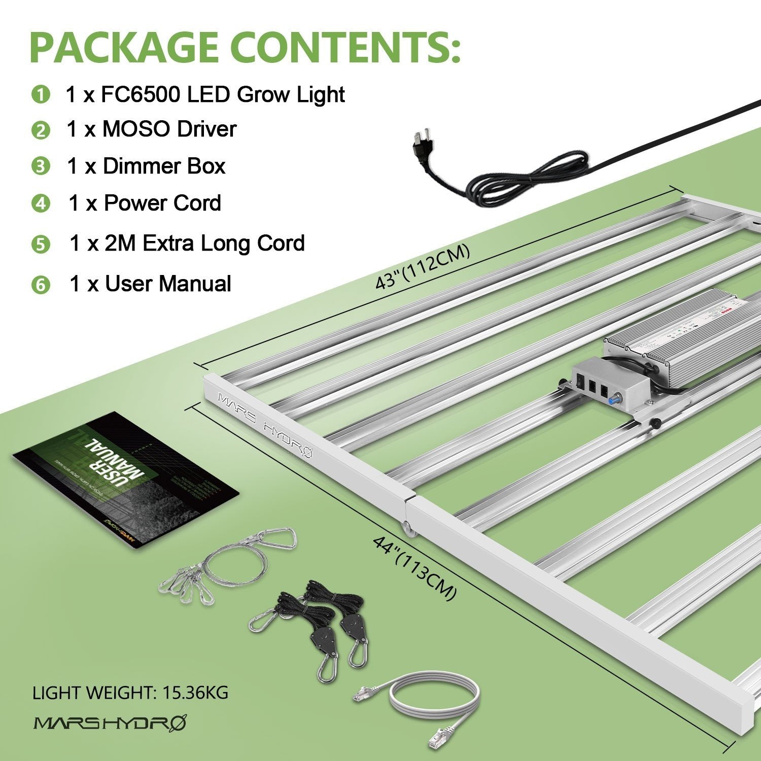 Mars Hydro FC-6500 Samsung LM301B Osram Commercial LED Grow Light New