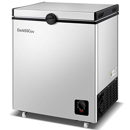 DarkSSCov Fridge-freezers, Portable & Compact Freezer for Meat, Vegetable and Drinks, Home/Camping/Party, 3.5 CU.FT
