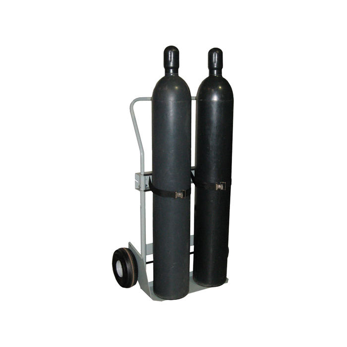 Justrite Double Cylinder Hand Truck, 10.5 Inch Pneumatic Wheels