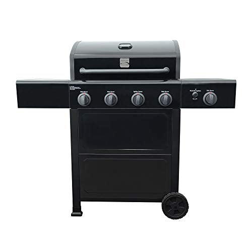 Kenmore PG-40406SOL-1-AM 4 Open Cart Grill with Side Burner, Black