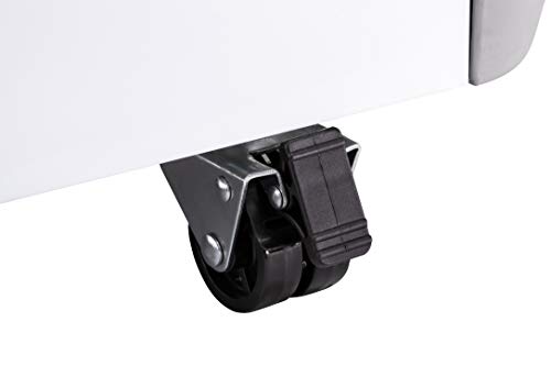 DUURA DDFC6 Commercial Mobile Ice Cream Display Chest Freezer Sub Zero Temp Curved Glass Top Frost Free Lid with 2 Wire Baskets, 24.6 Inch Wide 5.7 Cubic Feet, White