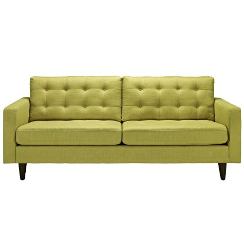 Modway Empress Mid-Century Modern Upholstered Fabric Sofa In Wheatgrass