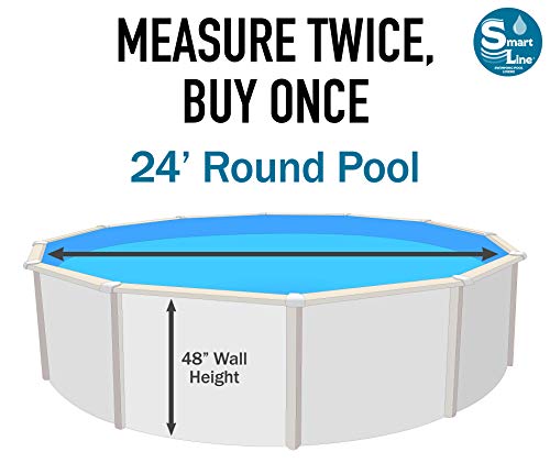 Smartline Caribbean 24-Foot Round Liner | UniBead Style | 48-Inch Wall Height | 25 Gauge Virgin Vinyl | Designed for Steel Sided Above-Ground Swimming Pools