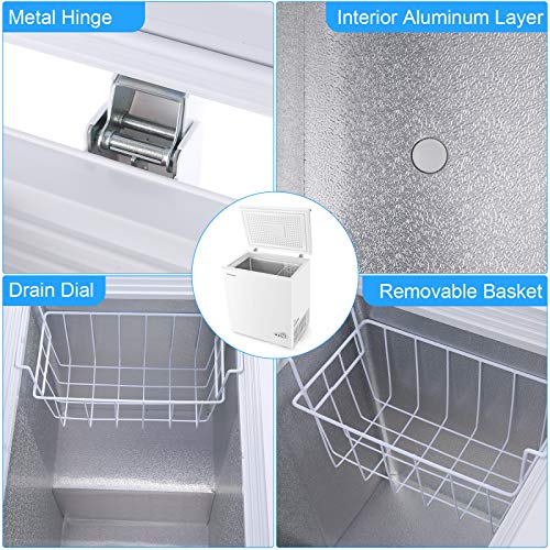 Nictemaw Chest Freezer,5.3 Cu.Ft Large Capacity Chest Freezer