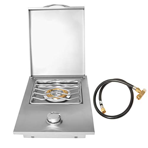 Stanbroil Outdoor Grill Drop-in Gas Single Side Grill Burner, Built-in Side Grill Burner for Propane Gas - Stainless Steel