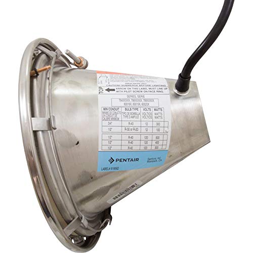Pentair 78418100 Amerlite Underwater Incandescent Pool Light with Stainless Steel Face Ring, 12 Volt, 50 Foot Cord, 100 Watt