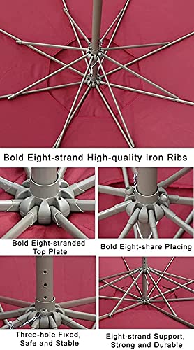 ガードレール Patio Umbrellas Round Patio Outdoor Table Umbrella, for Family Beach Barbecue Bar,Green (Color:Red;Size:2.5X2.7M)